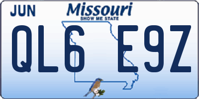 MO license plate QL6E9Z