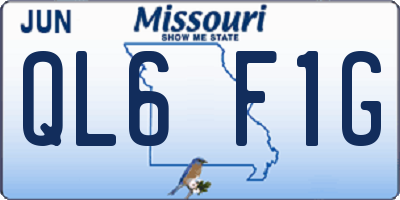 MO license plate QL6F1G