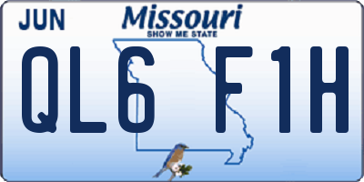 MO license plate QL6F1H
