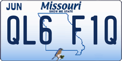MO license plate QL6F1Q