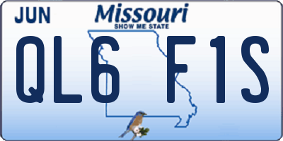MO license plate QL6F1S
