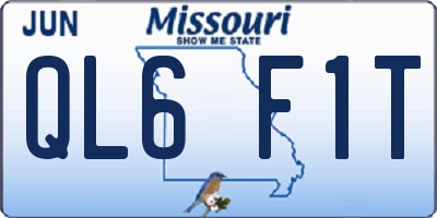 MO license plate QL6F1T