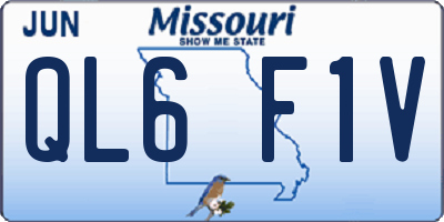 MO license plate QL6F1V