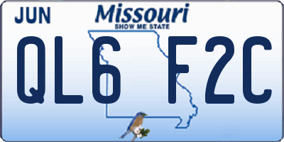 MO license plate QL6F2C