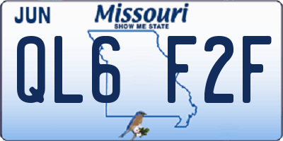 MO license plate QL6F2F
