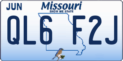 MO license plate QL6F2J