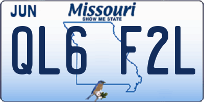 MO license plate QL6F2L