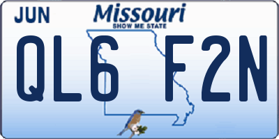 MO license plate QL6F2N