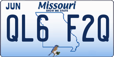 MO license plate QL6F2Q