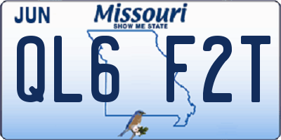 MO license plate QL6F2T