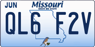 MO license plate QL6F2V