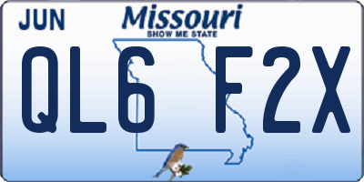 MO license plate QL6F2X