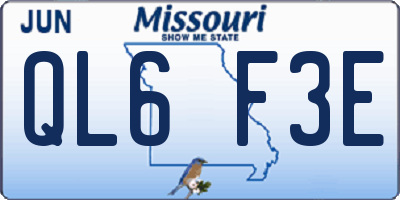 MO license plate QL6F3E