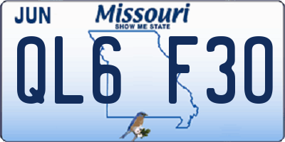 MO license plate QL6F3O