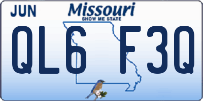 MO license plate QL6F3Q
