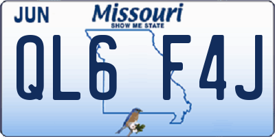 MO license plate QL6F4J