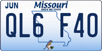 MO license plate QL6F4O