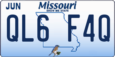 MO license plate QL6F4Q