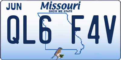 MO license plate QL6F4V