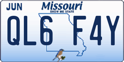 MO license plate QL6F4Y