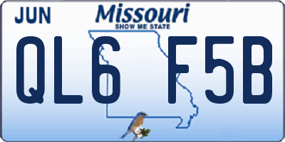 MO license plate QL6F5B