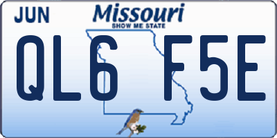 MO license plate QL6F5E
