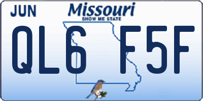 MO license plate QL6F5F