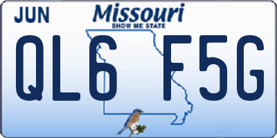 MO license plate QL6F5G