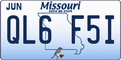 MO license plate QL6F5I
