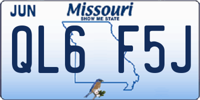 MO license plate QL6F5J