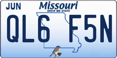 MO license plate QL6F5N