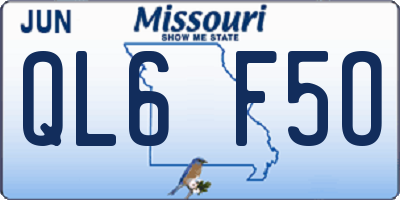 MO license plate QL6F5O