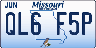 MO license plate QL6F5P