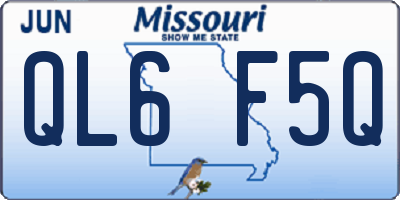 MO license plate QL6F5Q