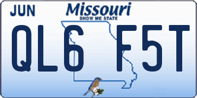 MO license plate QL6F5T