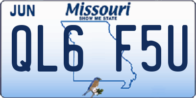 MO license plate QL6F5U