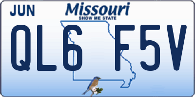 MO license plate QL6F5V