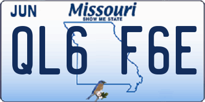 MO license plate QL6F6E