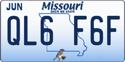 MO license plate QL6F6F