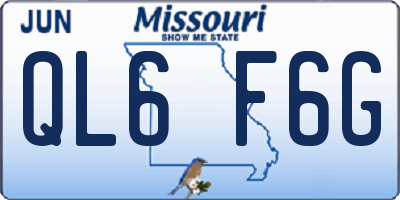 MO license plate QL6F6G