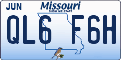 MO license plate QL6F6H