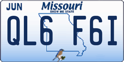 MO license plate QL6F6I