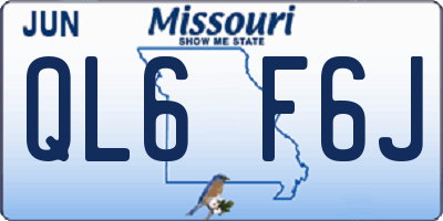 MO license plate QL6F6J