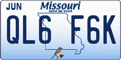 MO license plate QL6F6K