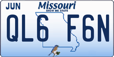 MO license plate QL6F6N