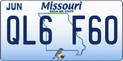 MO license plate QL6F6O