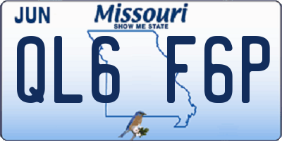 MO license plate QL6F6P