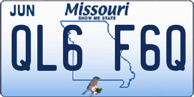 MO license plate QL6F6Q