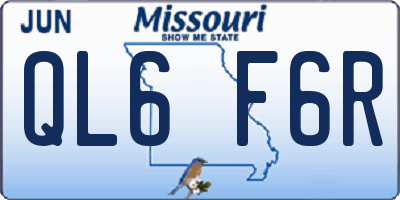 MO license plate QL6F6R