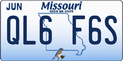 MO license plate QL6F6S